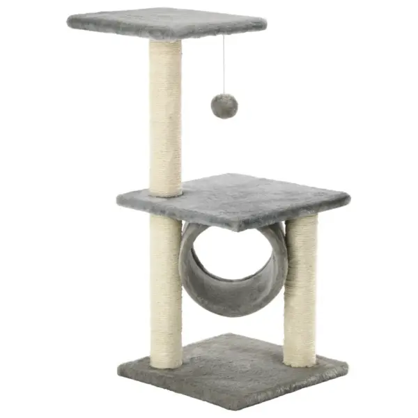 Kassimaja sisalköiega kraapimispostidega, hall, 65 cm – 2
