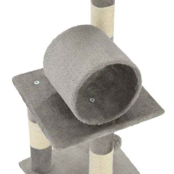 Hall kassimaja kraapimispuuga, rippuva palli ja platvormidega, 65 cm – 6
