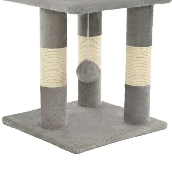 Hall kassimaja kraapimispuuga, rippuva palli ja platvormidega, 65 cm – 7