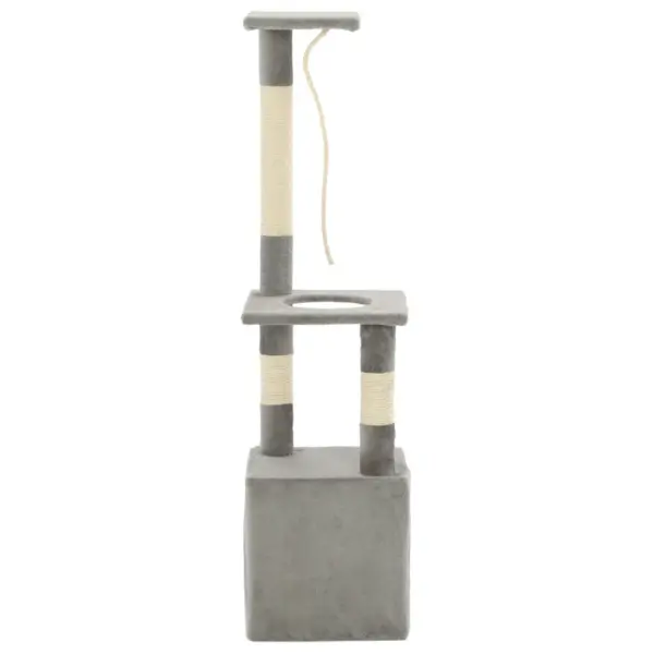 Hall kassipuu kassimaja ja sisalköiega kraapimispostidega, 109 cm – 4