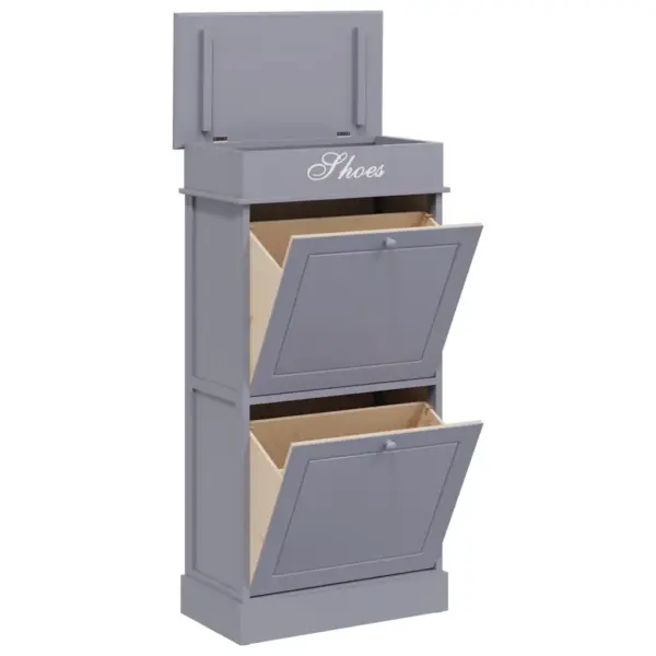 Hall kingakapp 2 kallutatava sahtliga, Paulownia puit, 50 x 28 x 98 cm – 3