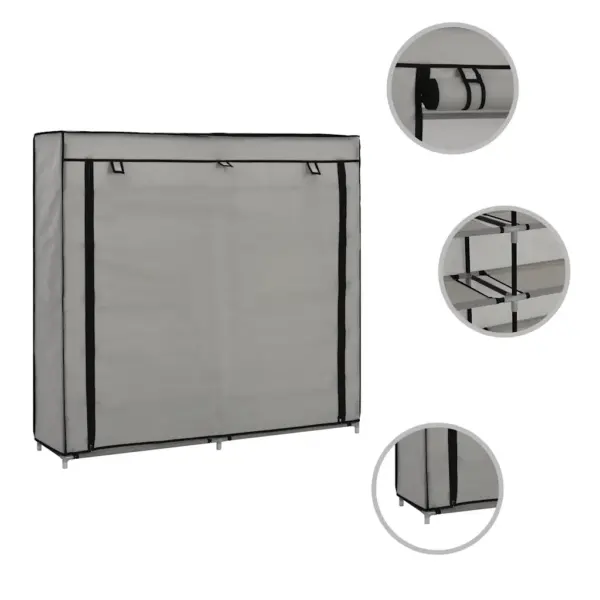 Hall viie riiuliga kingakapp kattega ja metallraamiga, 115 x 28 x 110 cm – 7