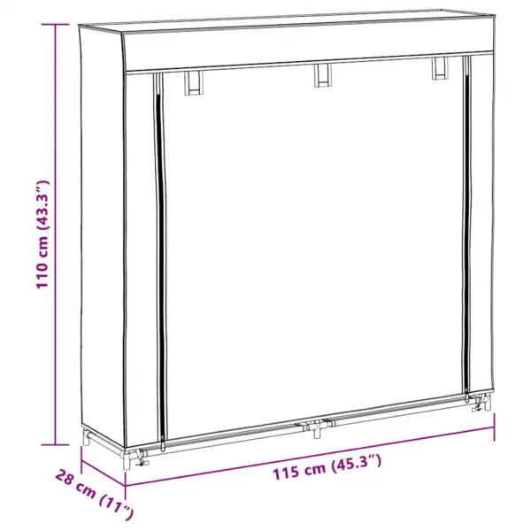 Hall viie riiuliga kingakapp kattega ja metallraamiga, 115 x 28 x 110 cm – 9