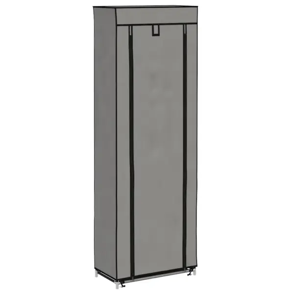 Kitsas kingakapp 8 riiuliga ja kangaskattega, hall, 57 x 29 x 162 cm – 2