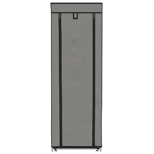 Kitsas kingakapp 8 riiuliga ja kangaskattega, hall, 57 x 29 x 162 cm – 4