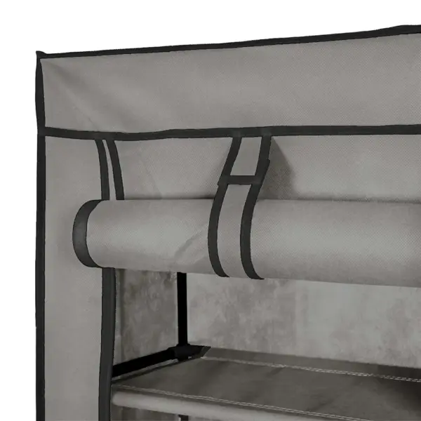 Kitsas kingakapp 8 riiuliga ja kangaskattega, hall, 57 x 29 x 162 cm – 7