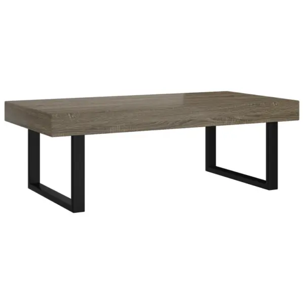 Hall kohvilaud musta metallraamiga, spoonitud MDF, 120 x 60 x 40 cm - 2
