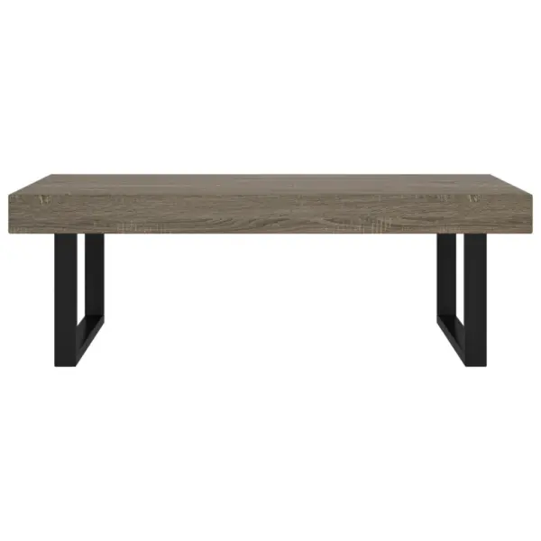 Hall kohvilaud musta metallraamiga, spoonitud MDF, 120 x 60 x 40 cm - 3