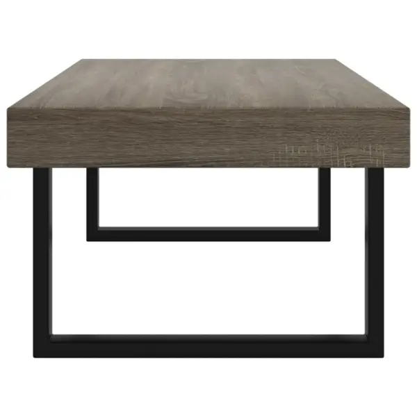 Hall kohvilaud musta metallraamiga, spoonitud MDF, 120 x 60 x 40 cm - 4