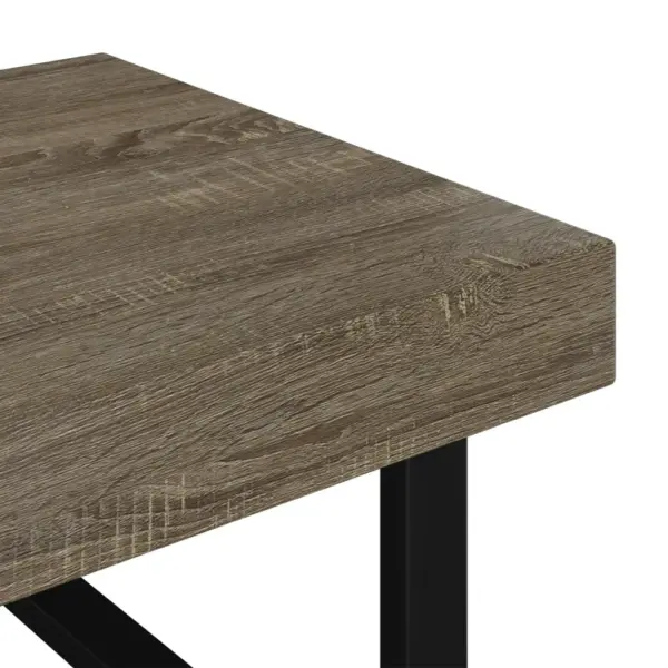 Hall kohvilaud musta metallraamiga, spoonitud MDF, 120 x 60 x 40 cm - 5