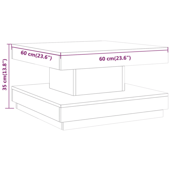 Hall ruudukujuline kohvilaud spoonitud MDF-st, 60 x 60 x 35 cm – 6