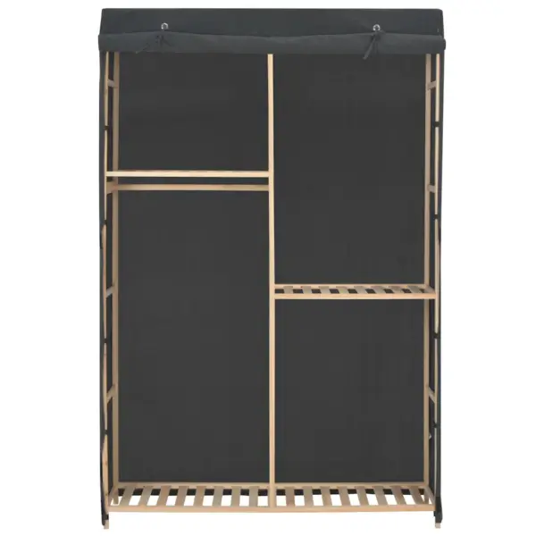 Hall kolmetasandiline kangast garderoob kuusepuidust raamiga, 110 x 40 x 170 cm – 2