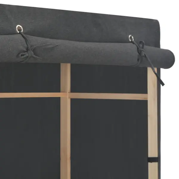 Hall kolmetasandiline kangast garderoob kuusepuidust raamiga, 110 x 40 x 170 cm – 4
