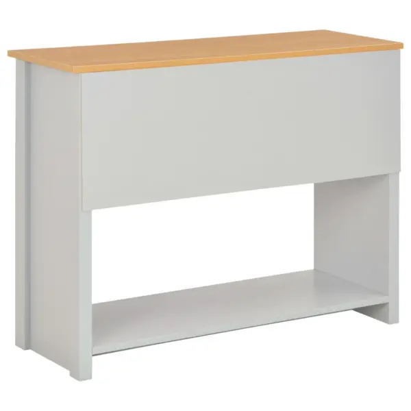Hall konsoollaud naturaalse puidutooni plaadiga, 2 sahtlit ja riiul, 97 x 35 x 76 cm – 4
