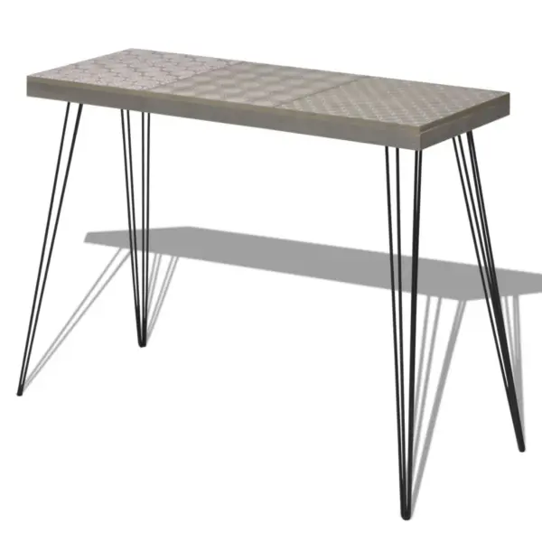 Hall retrostiilis konsoollaud dekoratiivse mustriga, 90 x 30 x 71,5 cm – 2