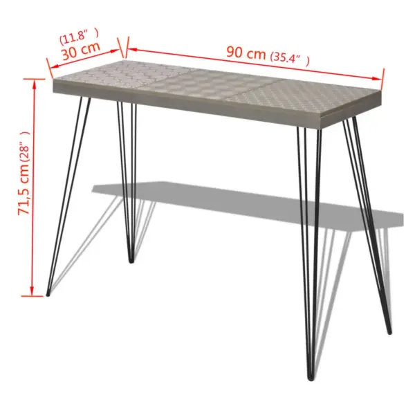 Hall retrostiilis konsoollaud dekoratiivse mustriga, 90 x 30 x 71,5 cm – 7