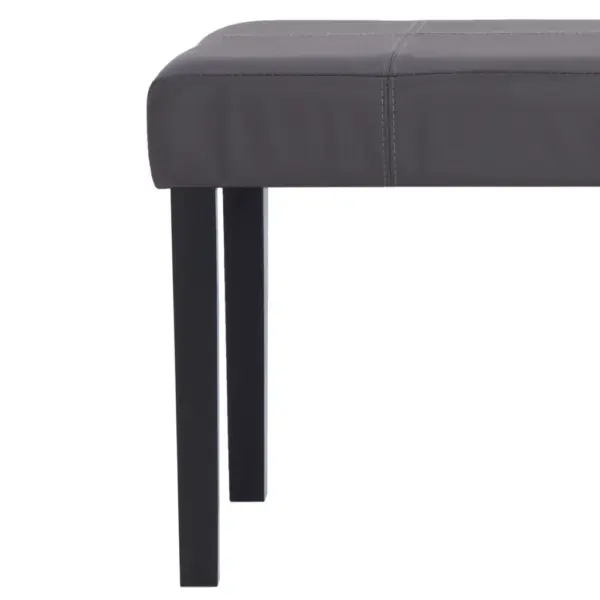 Polsterdatud pink hallist kunstnahast, 106 x 43 x 46 cm – 5