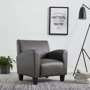 Hall kunstnahast tugitool pehmendusega istmepadja ja ergonoomilise seljatoega, 70 x 69 x 72 cm
