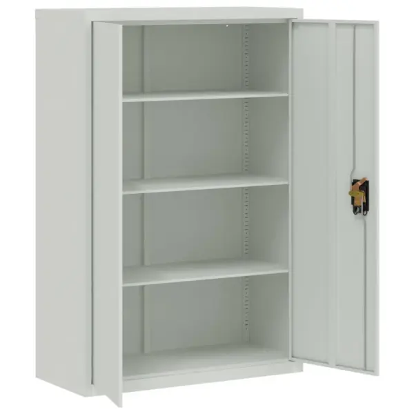 Hall lukustatav terasest kontorikapp 3 reguleeritava riiuliga, 90 x 40 x 140 cm - 4