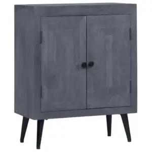 Hall mangopuidust puhvetkapp metalljalgadega, 60 x 30 x 76 cm