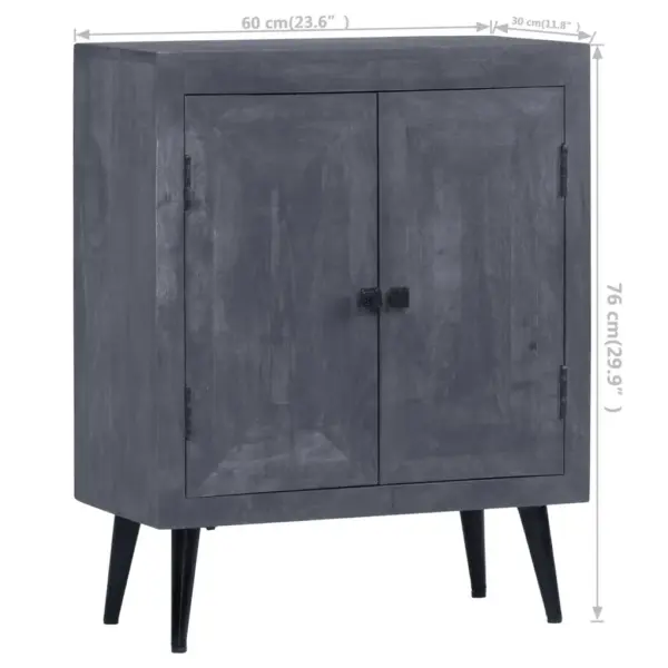 Hall mangopuidust puhvetkapp metalljalgadega, 60 x 30 x 76 cm – 12