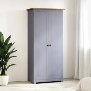 Hall männipuidust riidekapp 2 riiuli ja riputoruga, 80 x 50 x 171,5 cm, Panama sari