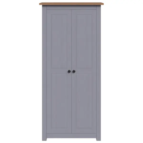 Hall männipuidust riidekapp 2 riiuli ja riputoruga, 80 x 50 x 171,5 cm, Panama sari - 5