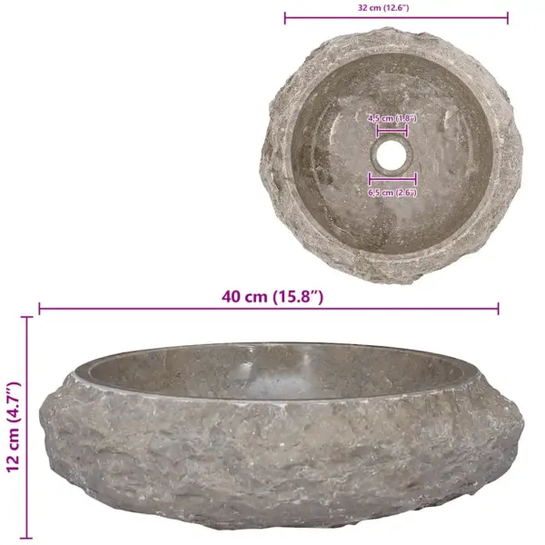 Hall ümmargune marmorvalamu, Ø40 x 12 cm – 9