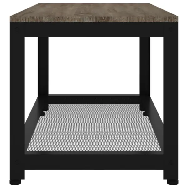 Kohvilaud alumise riiuliga, hall-must, tammespooniga MDF ja raud, 90 x 45 x 45 cm – 4