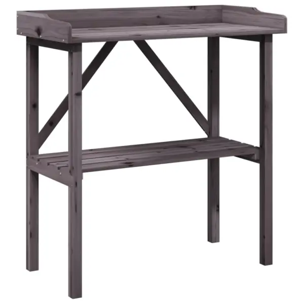 Hall nulupuidust taimelaud riiuliga, 78 x 38 x 82,5 cm – 2