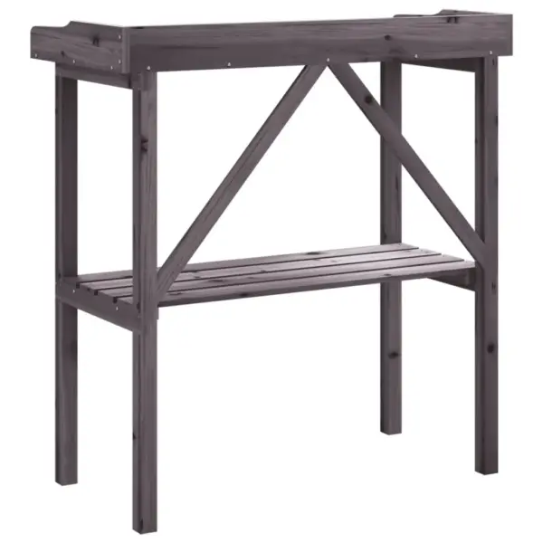 Hall nulupuidust taimelaud riiuliga, 78 x 38 x 82,5 cm – 6