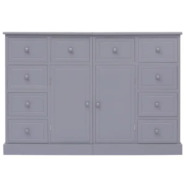 Hall puhvetkapp 10 sahtli ja 2 uksega, paulownia- ja paplipuidust, 113 x 30 x 79 cm, 2-osaline komplekt – 2