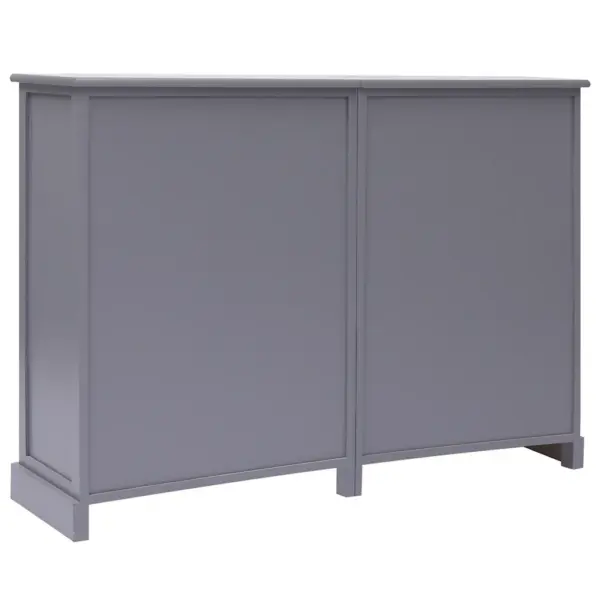 Hall puhvetkapp 10 sahtli ja 2 uksega, paulownia- ja paplipuidust, 113 x 30 x 79 cm, 2-osaline komplekt – 3