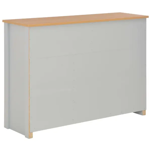 2 sahtli ja 3 uksega hall puhvetkapp, 112 x 35 x 81 cm, melamiiniga tehispuit – 4