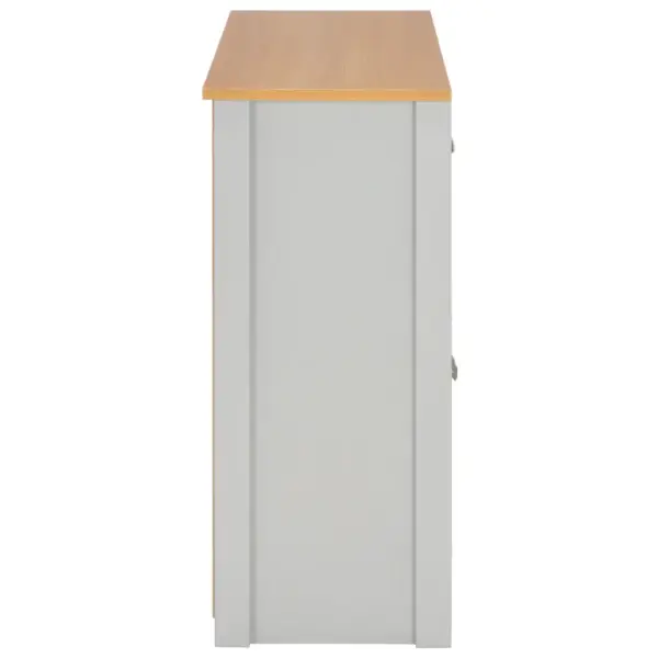 2 sahtli ja 3 uksega hall puhvetkapp, 112 x 35 x 81 cm, melamiiniga tehispuit – 5