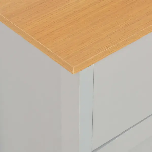 2 sahtli ja 3 uksega hall puhvetkapp, 112 x 35 x 81 cm, melamiiniga tehispuit – 7