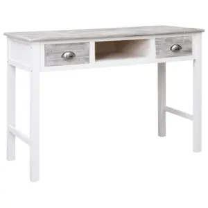 Hall kirjutuslaud sahtlite ja avatud sektsiooniga, paulowniapuidust, 110 x 45 x 76 cm