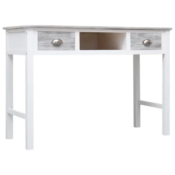 Hall kirjutuslaud sahtlite ja avatud sektsiooniga, paulowniapuidust, 110 x 45 x 76 cm – 2