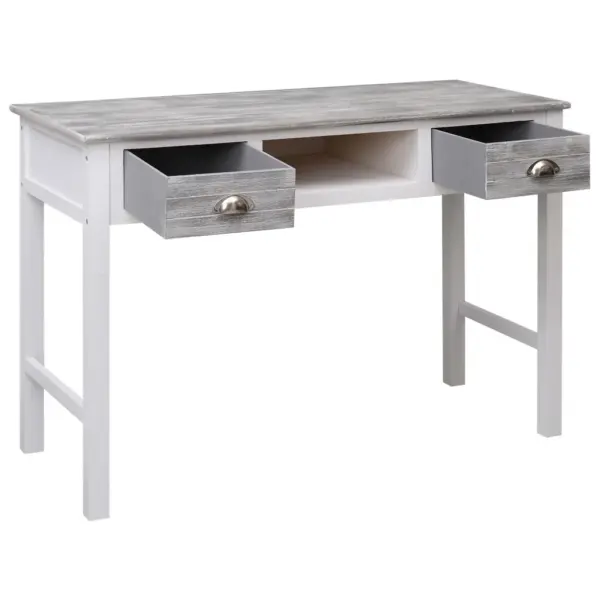 Hall kirjutuslaud sahtlite ja avatud sektsiooniga, paulowniapuidust, 110 x 45 x 76 cm – 3