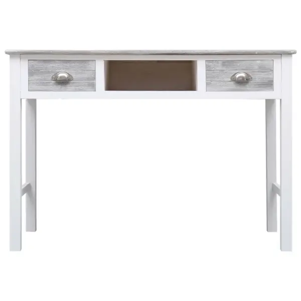 Hall kirjutuslaud sahtlite ja avatud sektsiooniga, paulowniapuidust, 110 x 45 x 76 cm – 4