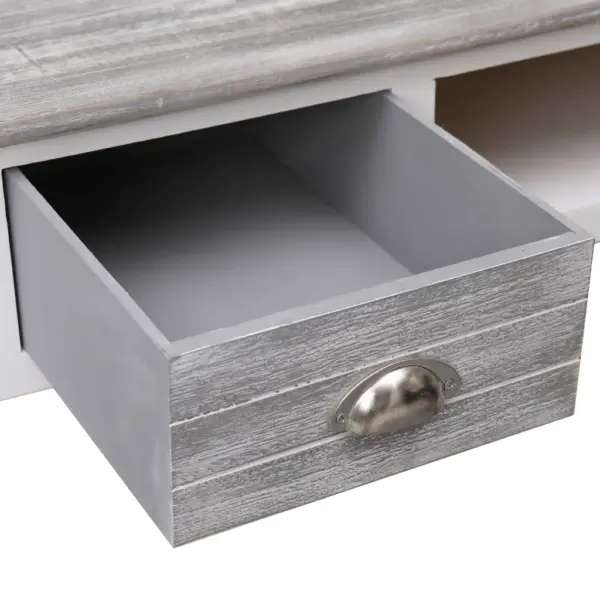 Hall kirjutuslaud sahtlite ja avatud sektsiooniga, paulowniapuidust, 110 x 45 x 76 cm – 6