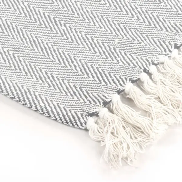 Puuvillane pleed kalasaba mustriga, hall, 125 x 150 cm – 4