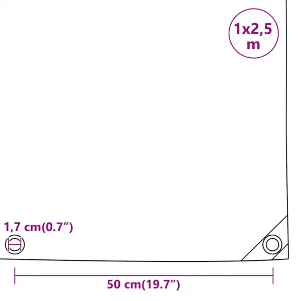 Hall PVC present metallist aasadaga, 1 x 2,5 m, 650 g/m² – 9