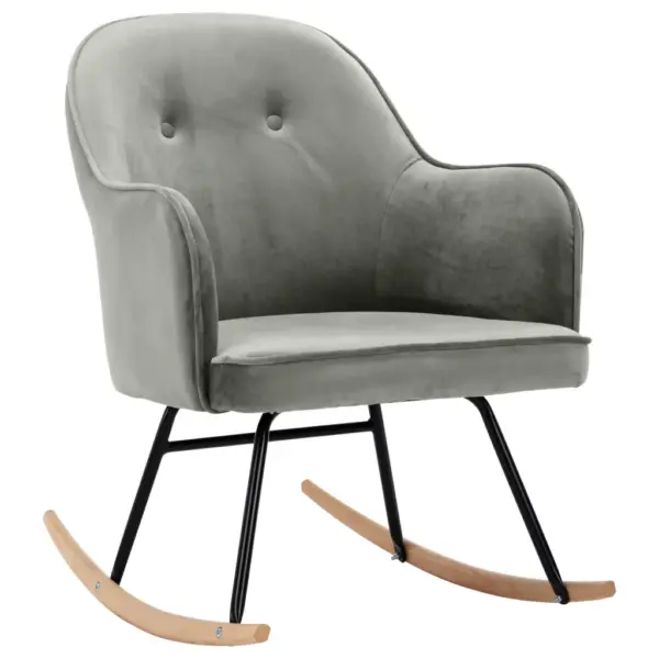 Hall sametist kiiktool metallraami ja pöökpuust jalastega, 60 x 74 x 84 cm – 2