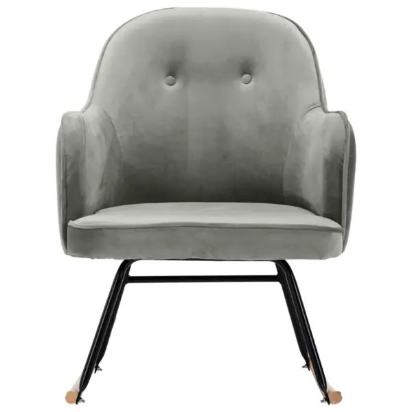 Hall sametist kiiktool metallraami ja pöökpuust jalastega, 60 x 74 x 84 cm – 3