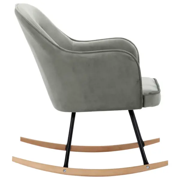 Hall sametist kiiktool metallraami ja pöökpuust jalastega, 60 x 74 x 84 cm – 4