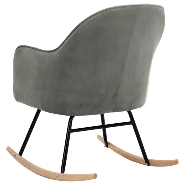 Hall sametist kiiktool metallraami ja pöökpuust jalastega, 60 x 74 x 84 cm – 5