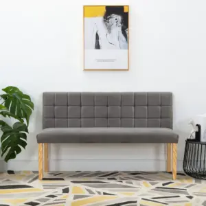 Hall sametpink ruudulise seljatoega, 140 cm