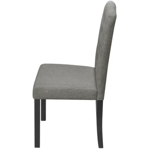 Hall söögitoolide komplekt nööpdetailidega, kangas ja kummipuust raam, 4 tk – 4