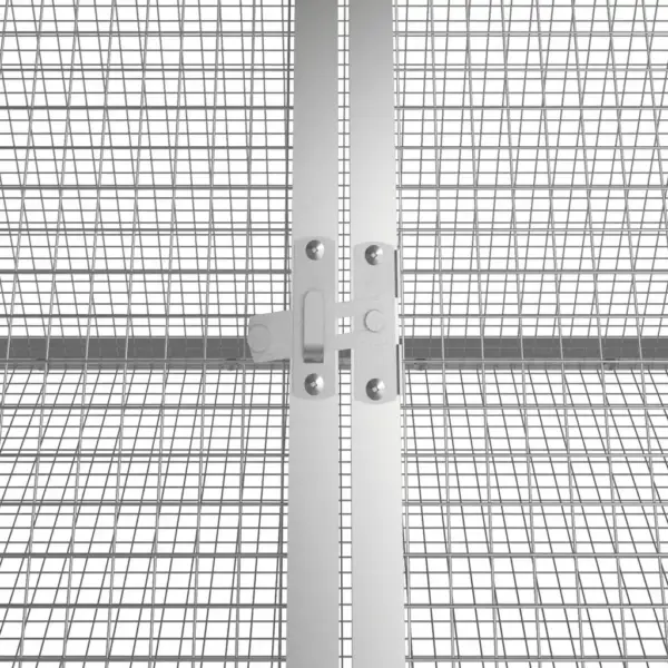 Hall tsingitud terasest küülikuaedik, 201,5 x 80,5 x 71 cm – 5